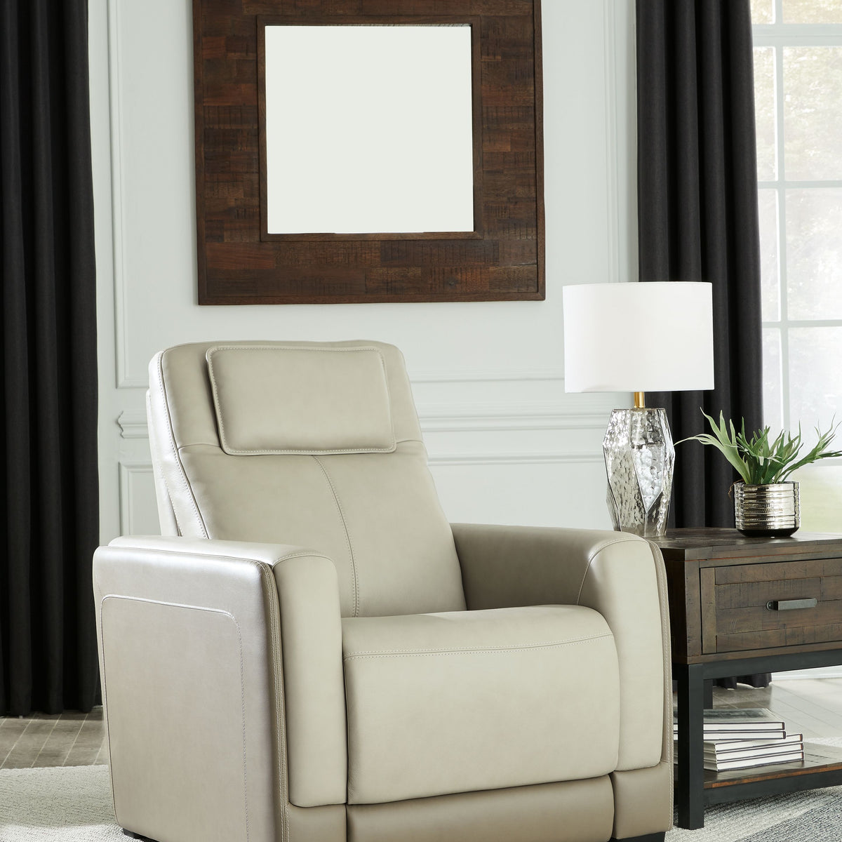 Battleville - Almond - PWR Recliner/Adj Headrest