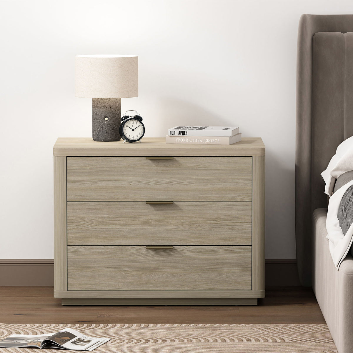 Manhattan Evelyn - 3-Drawer Wooden Nightstand