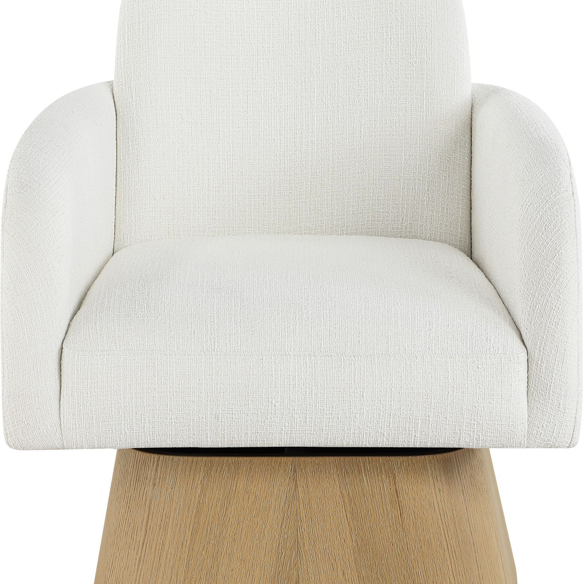 Marlowe - Linen Textured Fabric Upholstered Swivel Accent Chair - Stained Natural