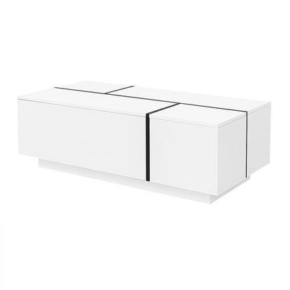 Coffee Table 2-Drawer with Hidden Storage White 47.2-inch