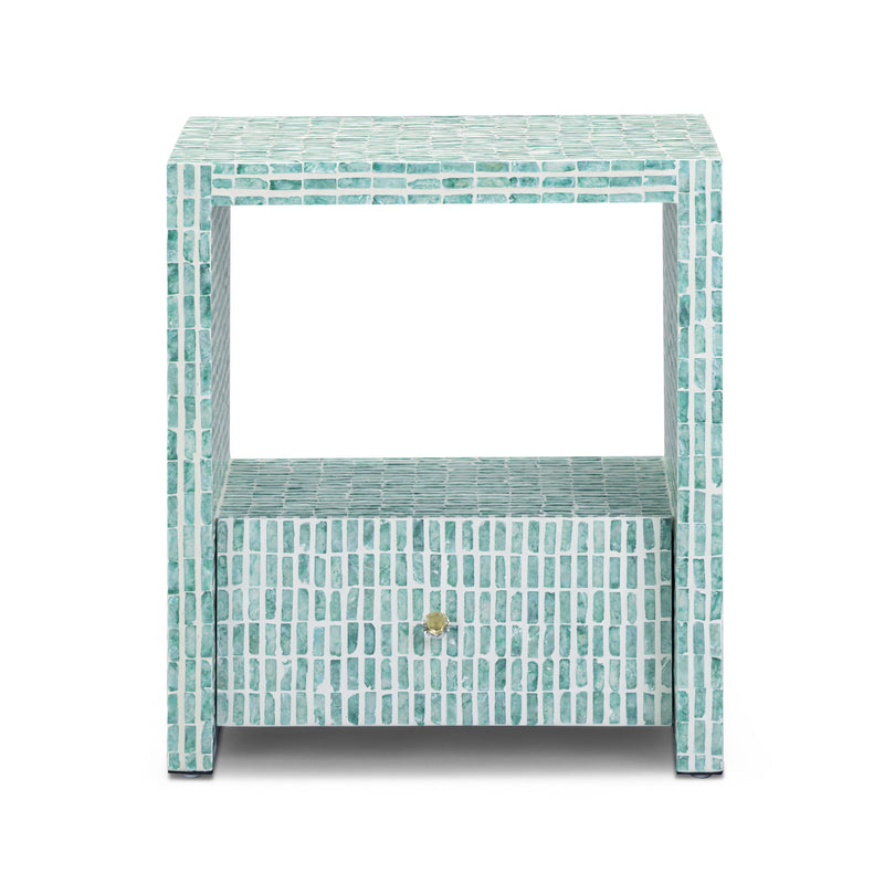 Tia - Mother Of Pearl Nightstand - Blue