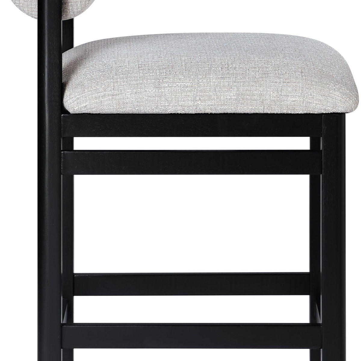 Roundhill - Fabric Counter Stool - Black Frame