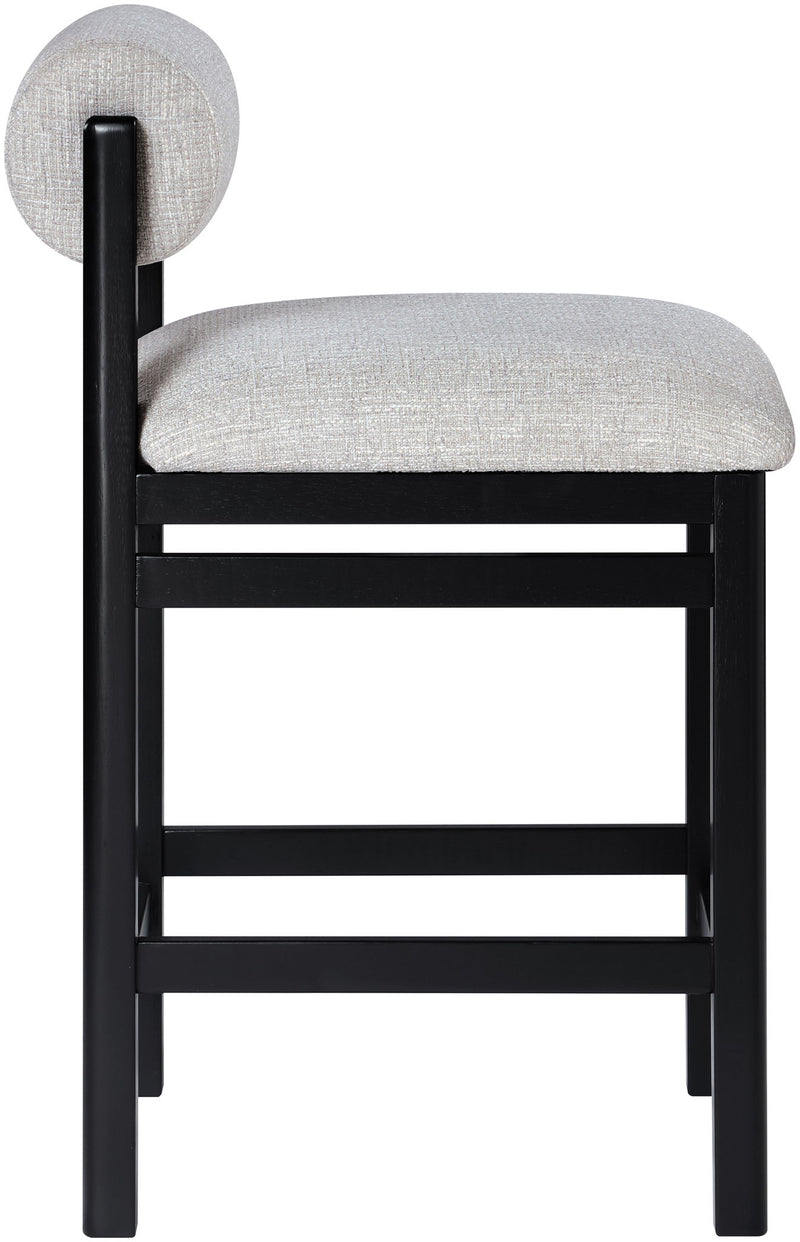 Roundhill - Fabric Counter Stool - Black Frame
