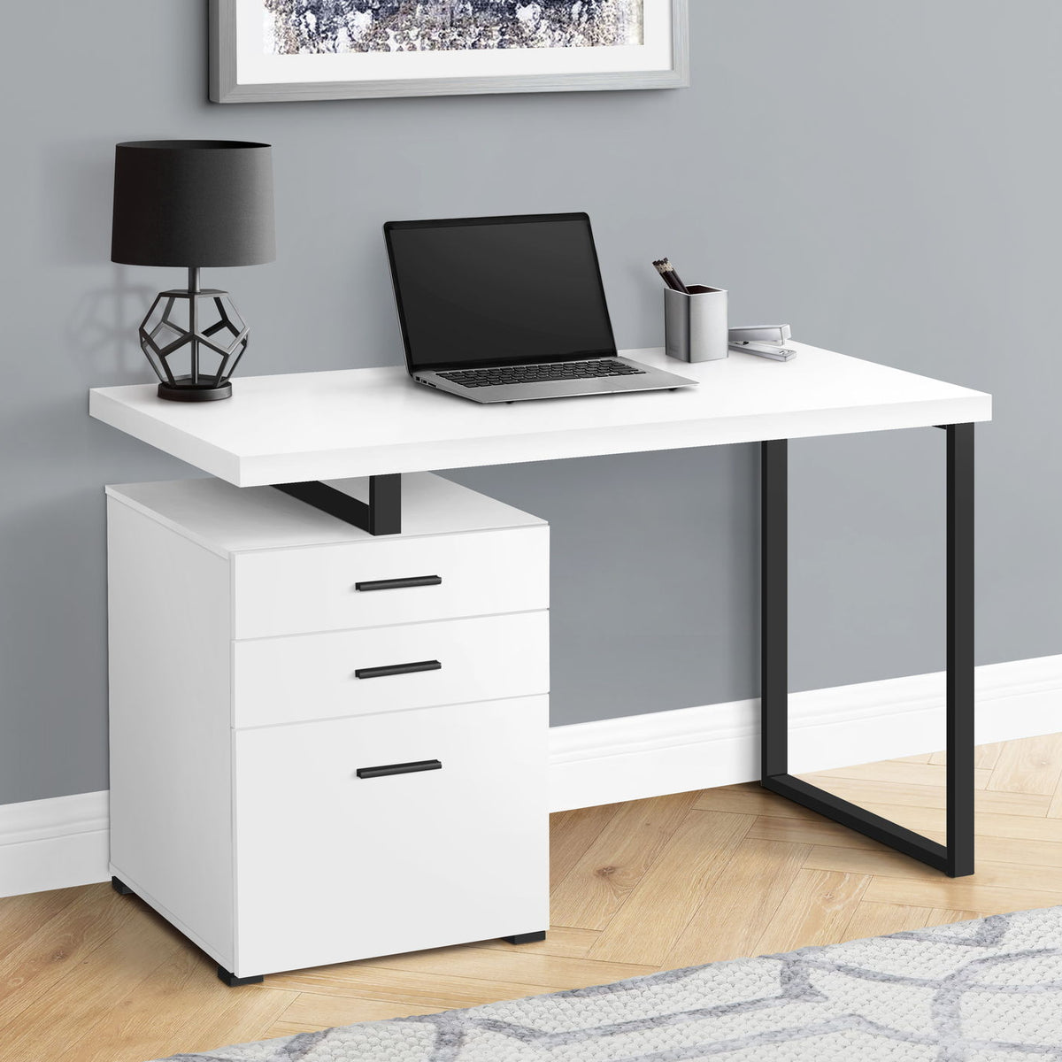 Computer Desk For Home Office, Left, Right Set - Up, Ample Storage Drawers