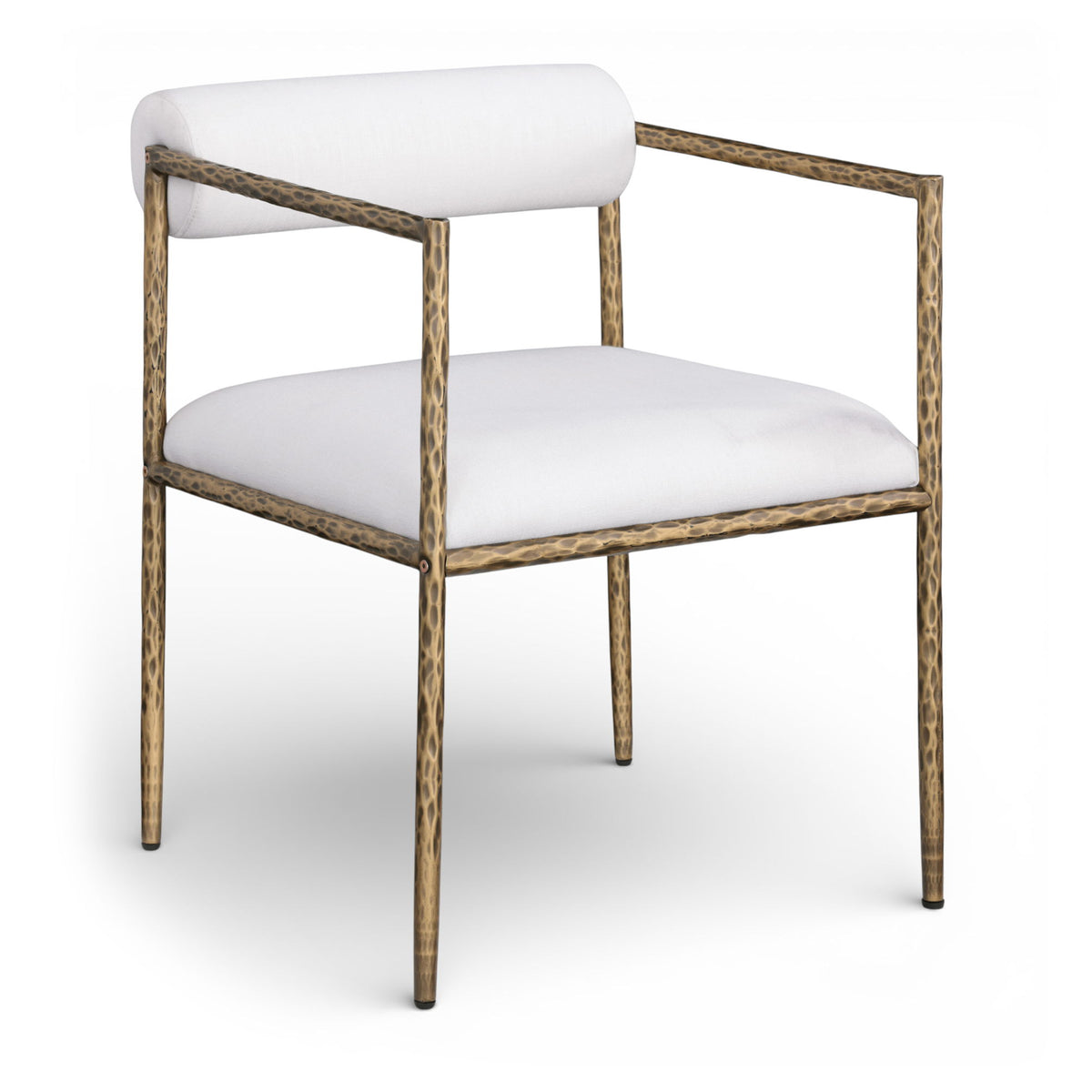 Axis - Linen Textured Cream Fabric Upholstered Dining Chair (Set of 2)