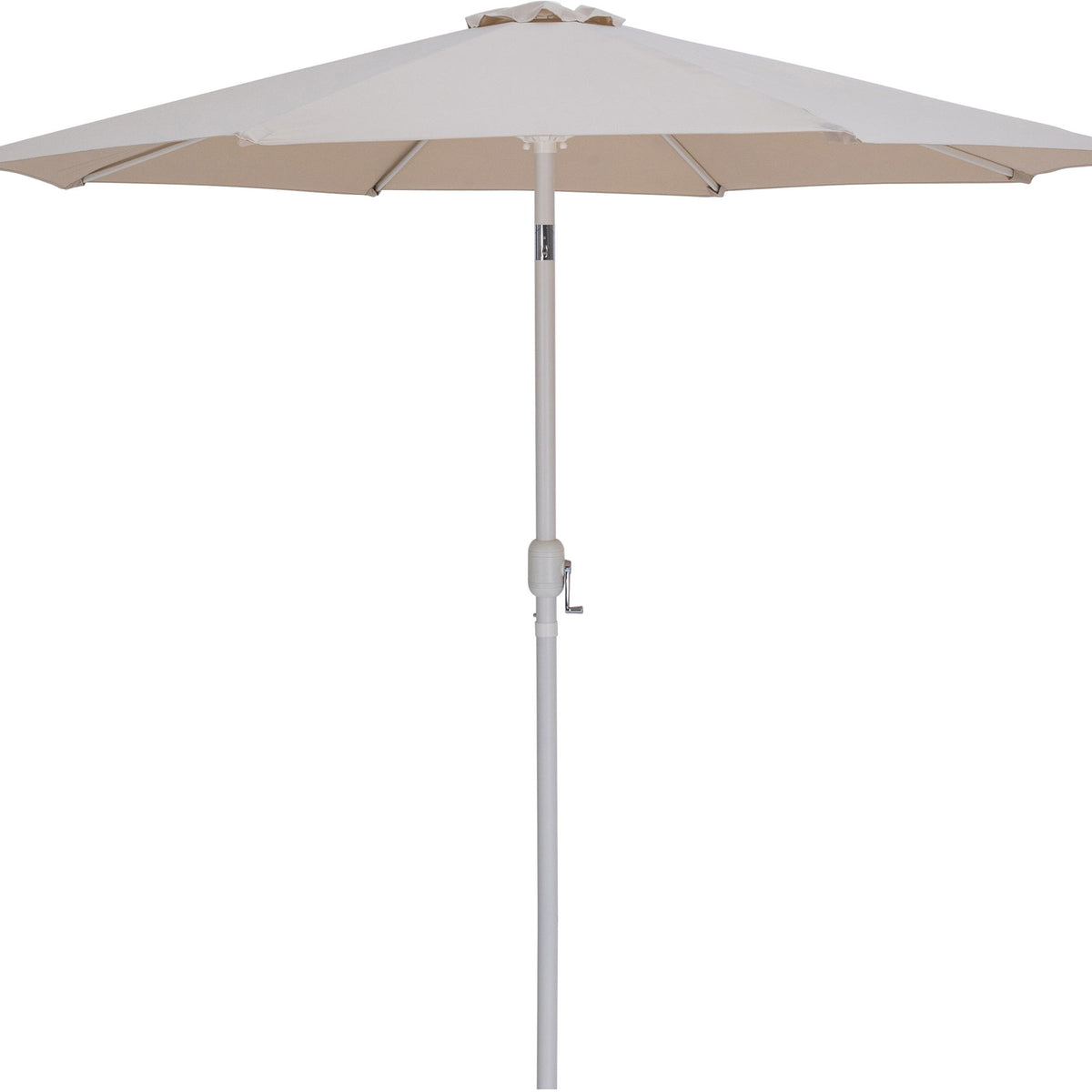 Fiji - Aluminum Patio Umbrella With Round Teak And White Base