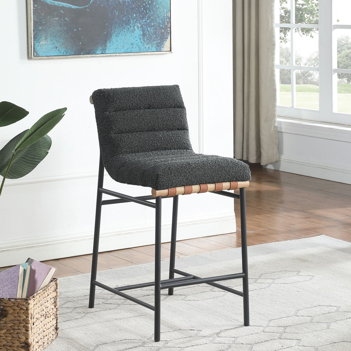 Lahni - 17" Boucle Fabric Counter Height Chair