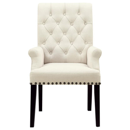 Alana - Fabric Upholstered Dining Arm Chair - Beige