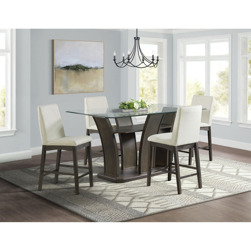 Dapper - Rectangular Counter Dining 5 Piece Set (Table And Four Chairs) - Walnut