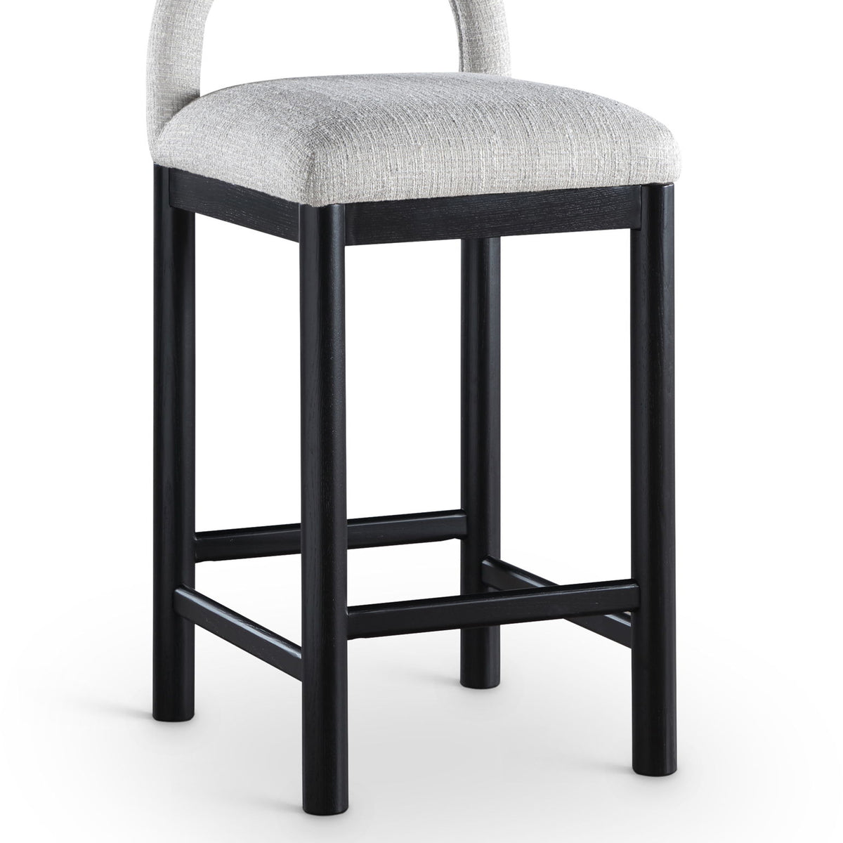 Conrad - Linen Counter Stool With Black Legs