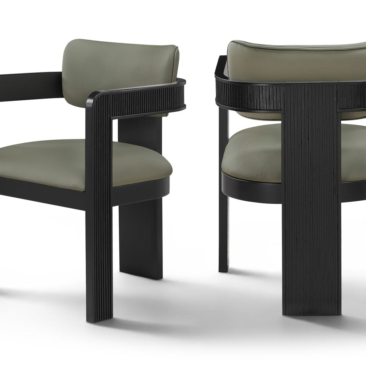Sacha - Vegan Leather Upholstered Dining Chair With Black Base (Set of 2)