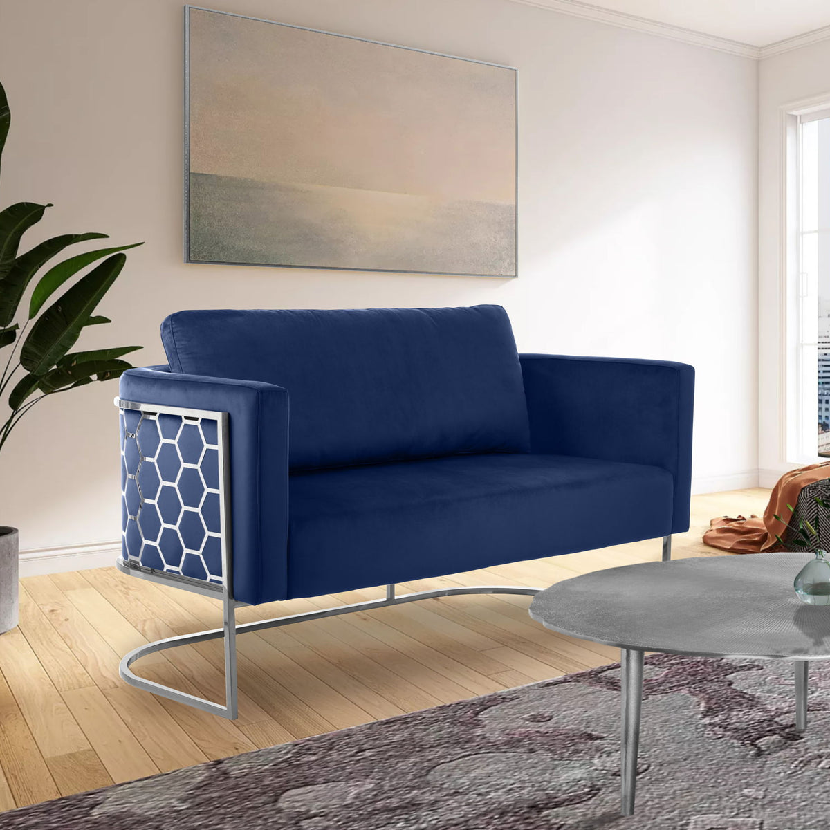 Casa - Loveseat with Chrome Legs