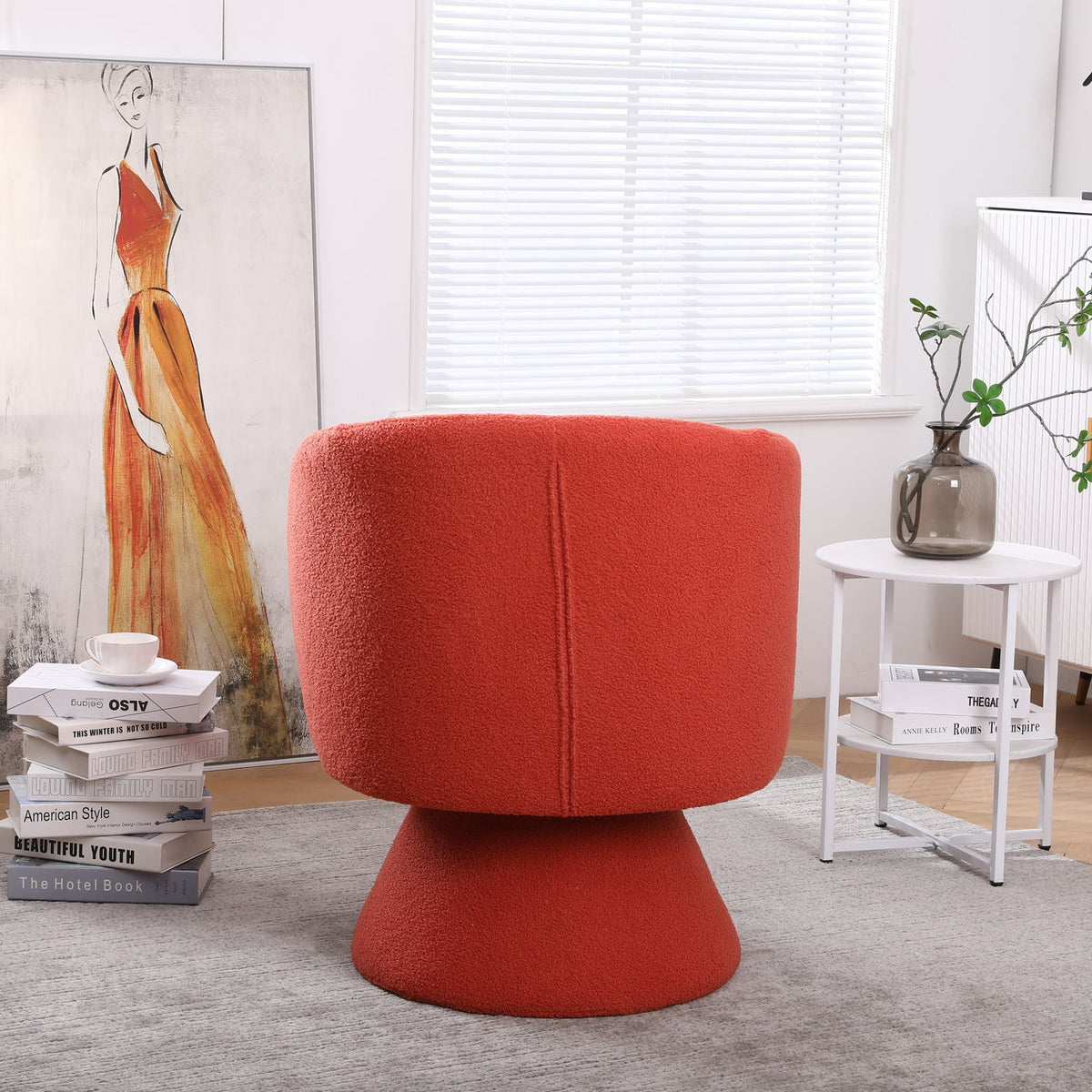 Swivel Accent Chair Armchair, Round Barrel Chair For Living Room Bedroom