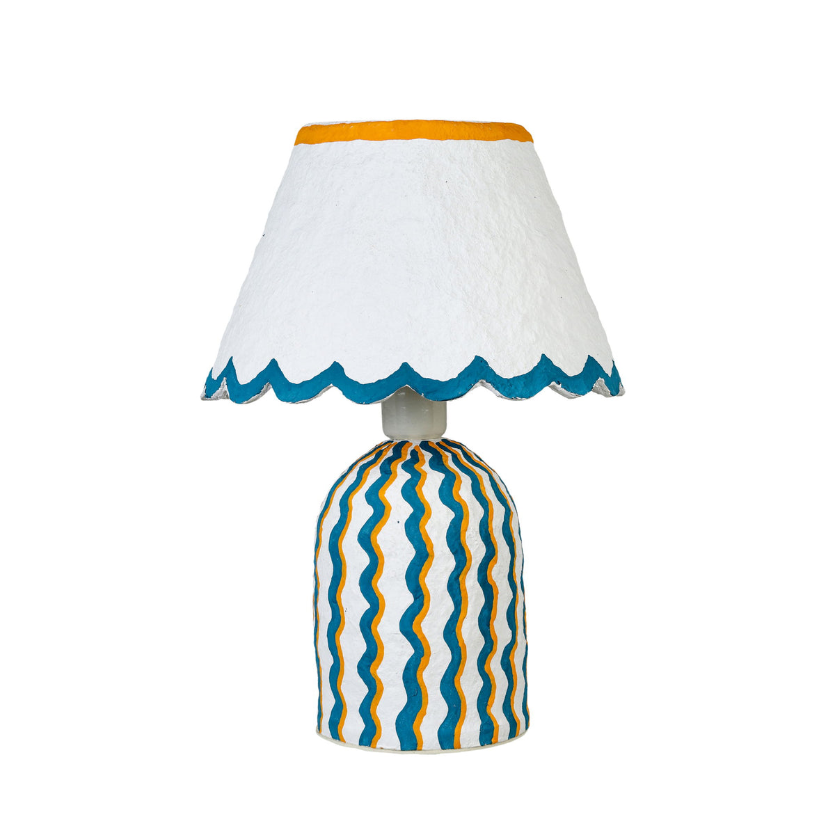 Blum - Scalloped Cotton Mache Table Lamp