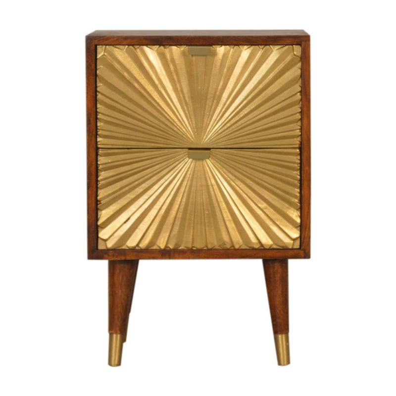 Manila - Nightstand - Brown / Gold