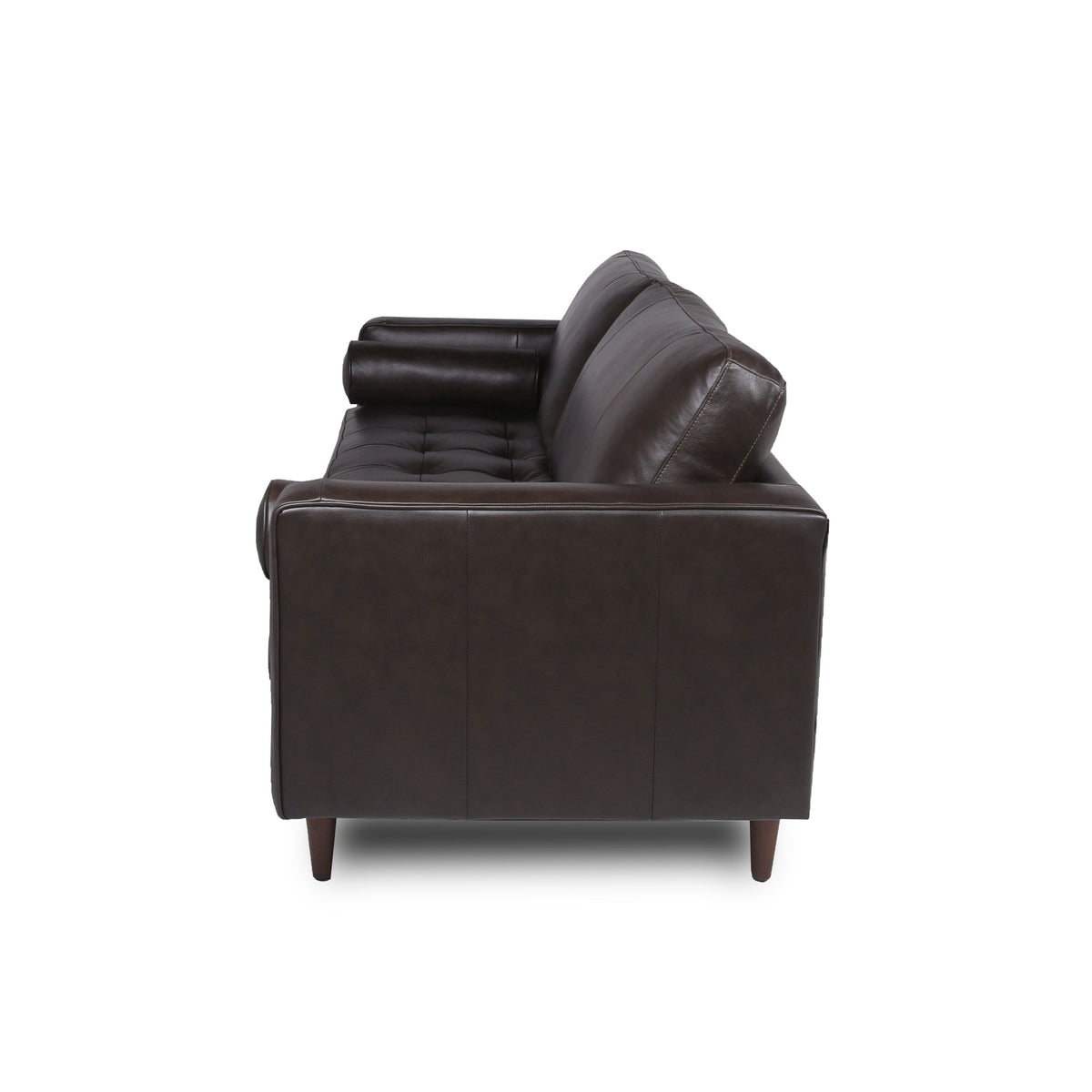 Mid-Century Tufted, Leather Sofa