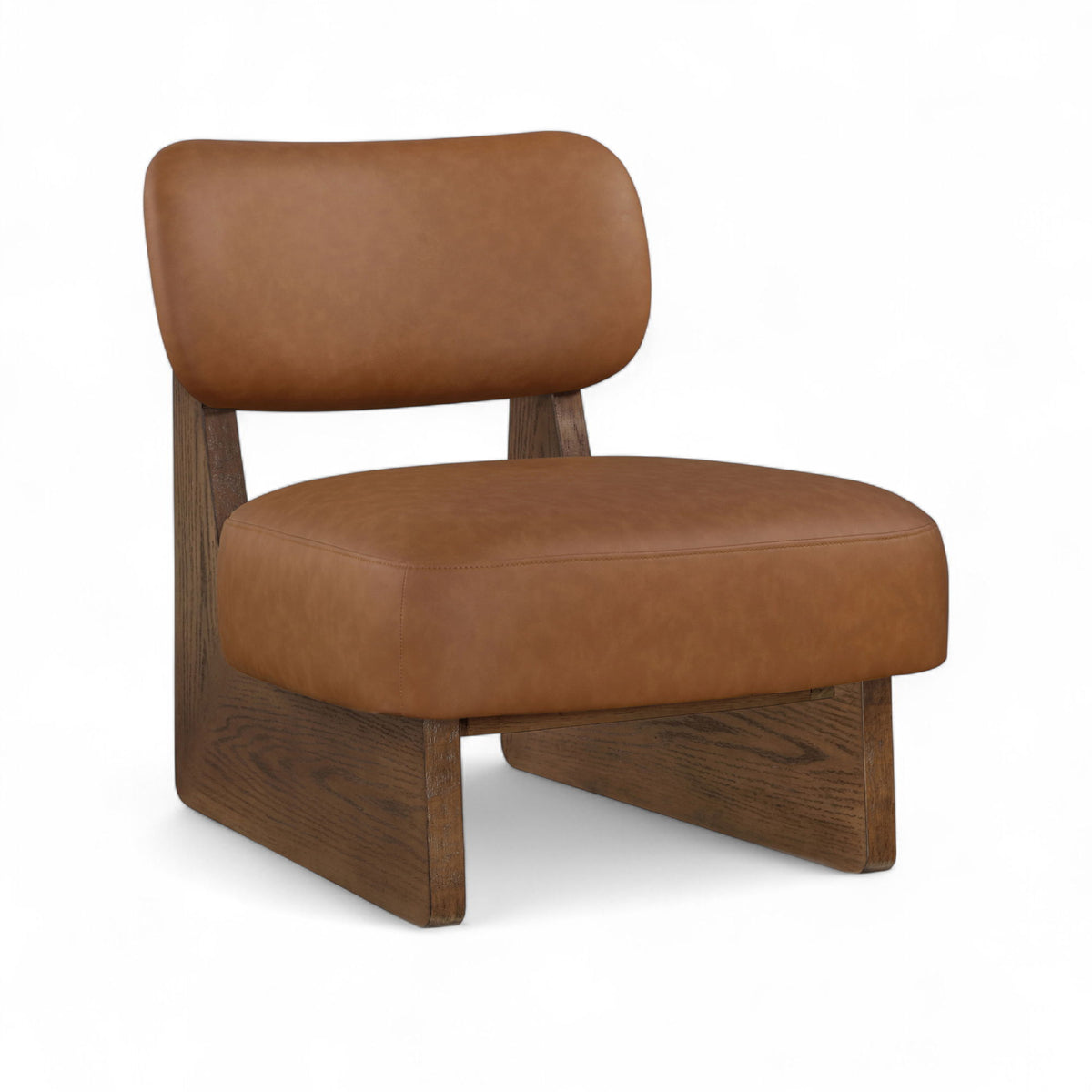 Vetra - Vegan Leather Upholstered Accent Chair With Brown Base
