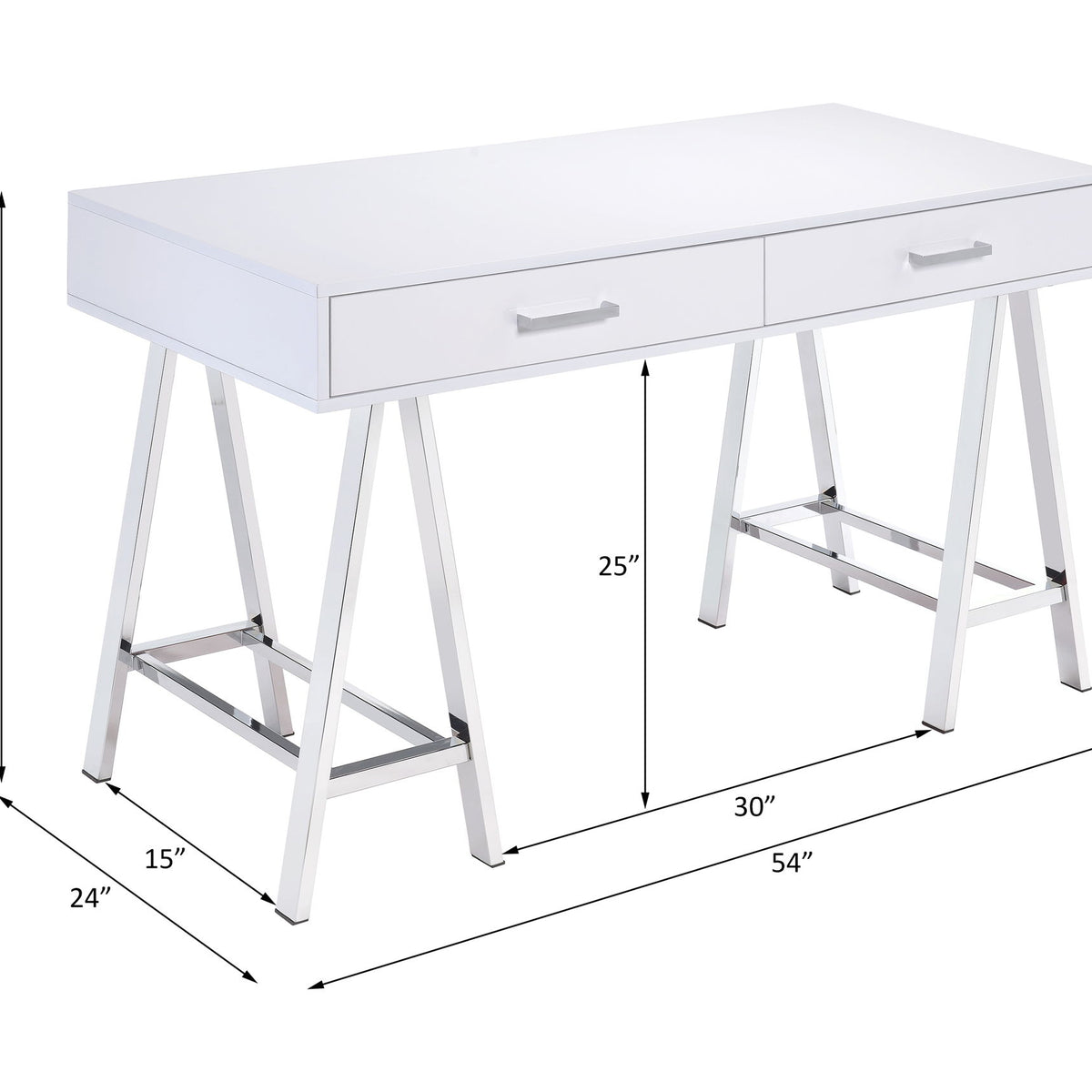 Coleen - High Gloss Writing Desk With USB