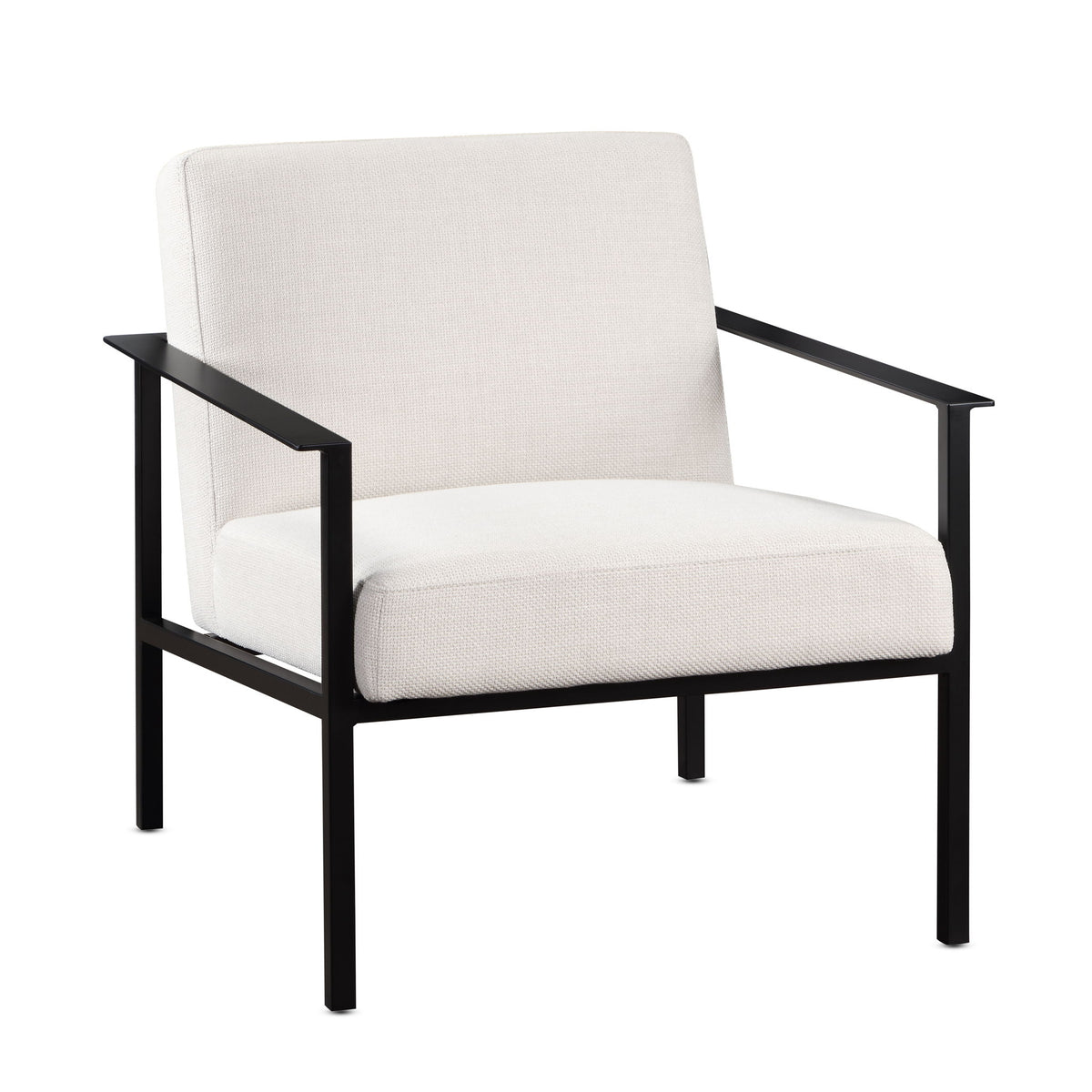 Millie - Modern Stationary Metal Accent Chair With Polyester Upholstery - Off White