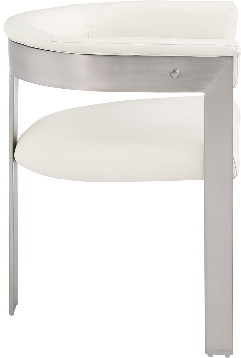 Romeo - Faux Leather Dining Chair With Silver Base (Set of 2)