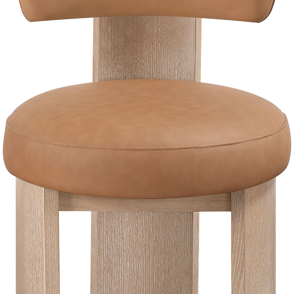 Atelier - Vegan Leather Upholstered Dining Chair (Set of 2) - Painted Natural Frame