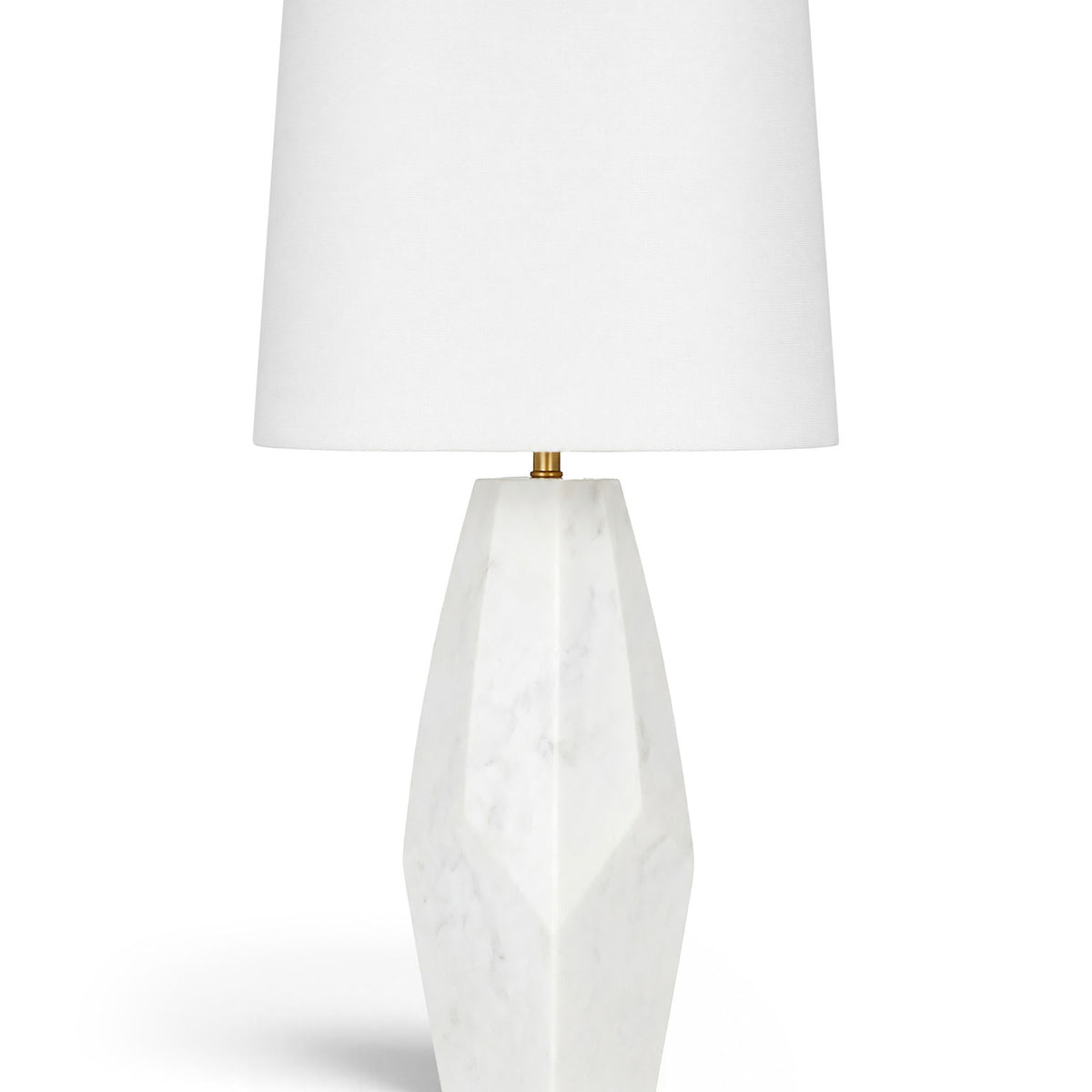 Seraphine - Genuine Marble And Linen Textured Fabric Table Lamp