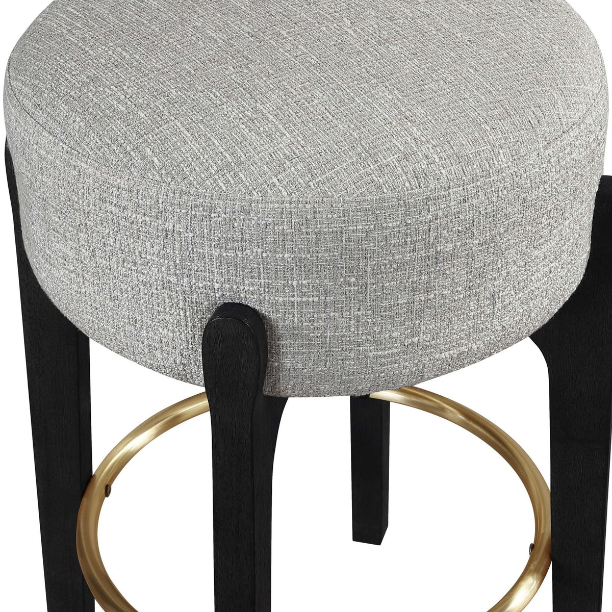 Torino - Backless Counter Stool With Brushed Black Base (Set of 2)