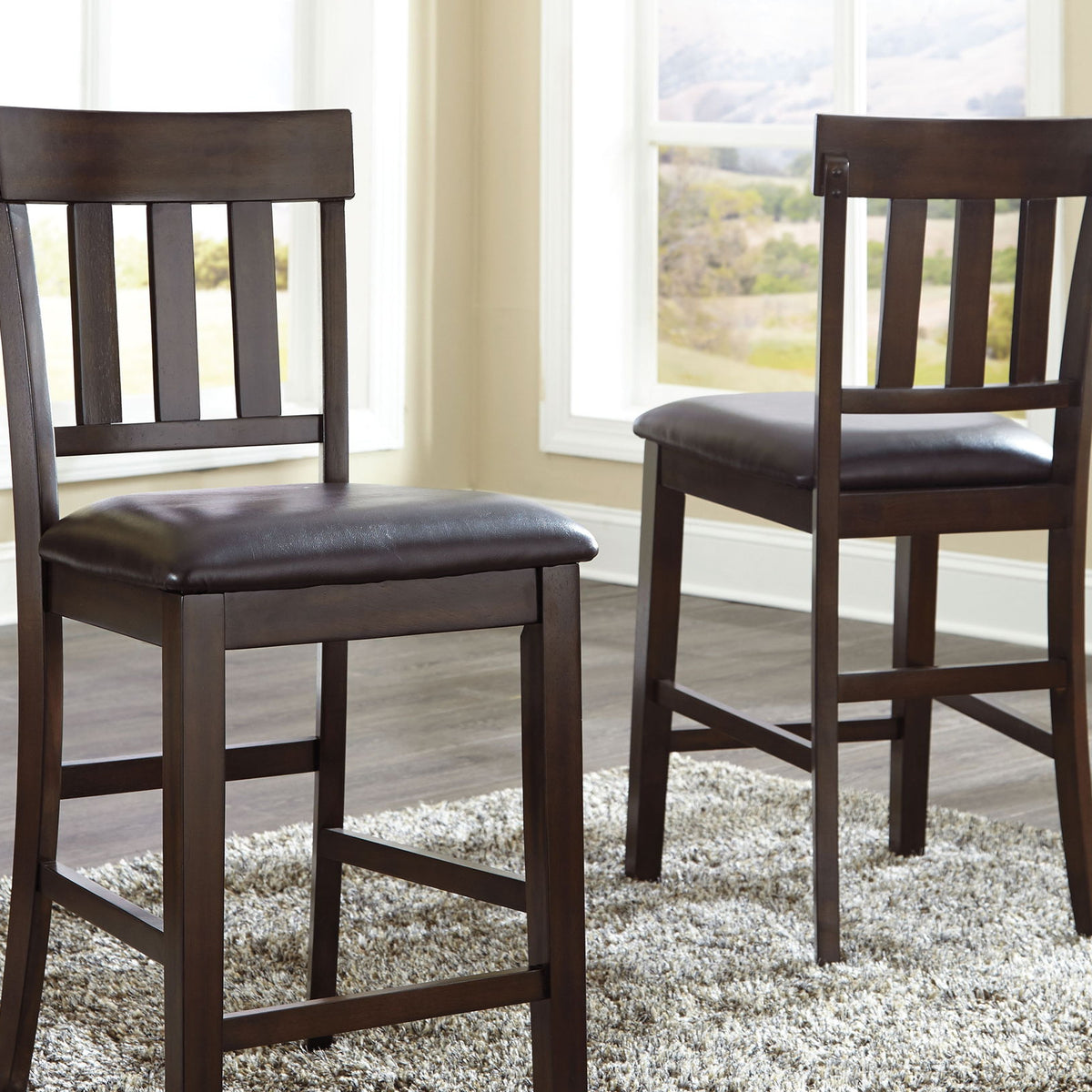 Haddigan - Upholstered Barstool (Set of 2) - Dark Brown