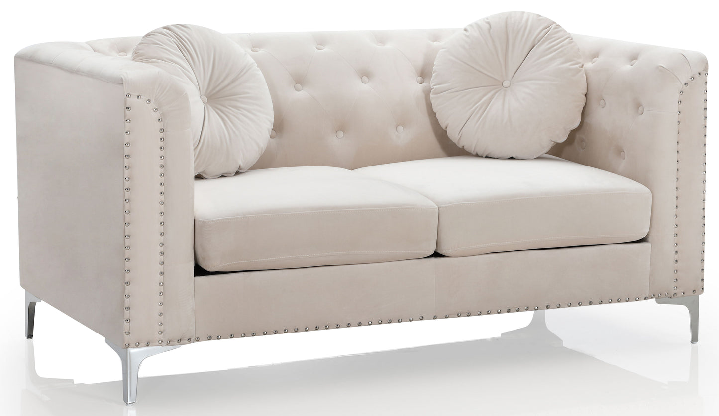 Stylish Sloped Arm Loveseat