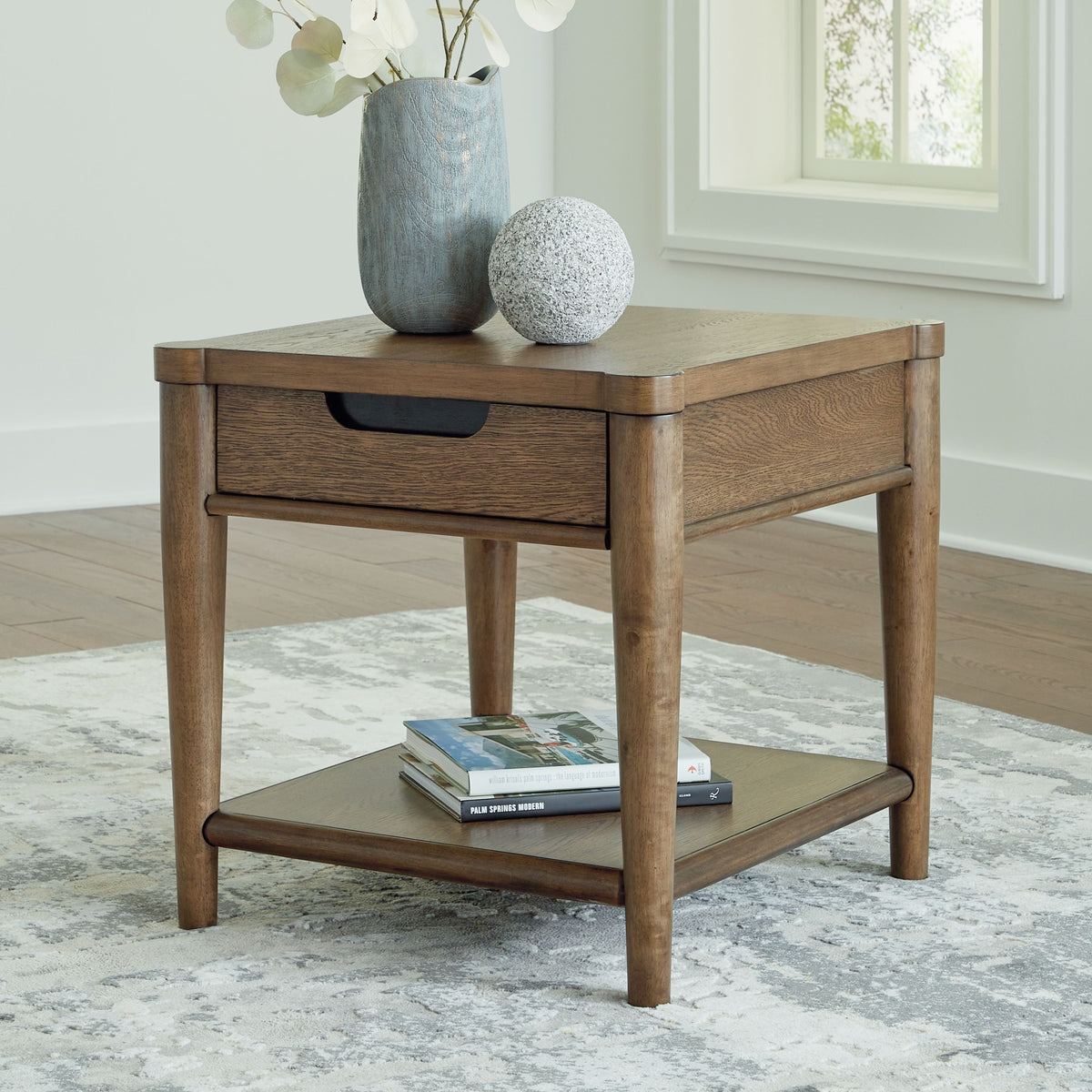 Roanhowe - Rectangular End Table - Brown