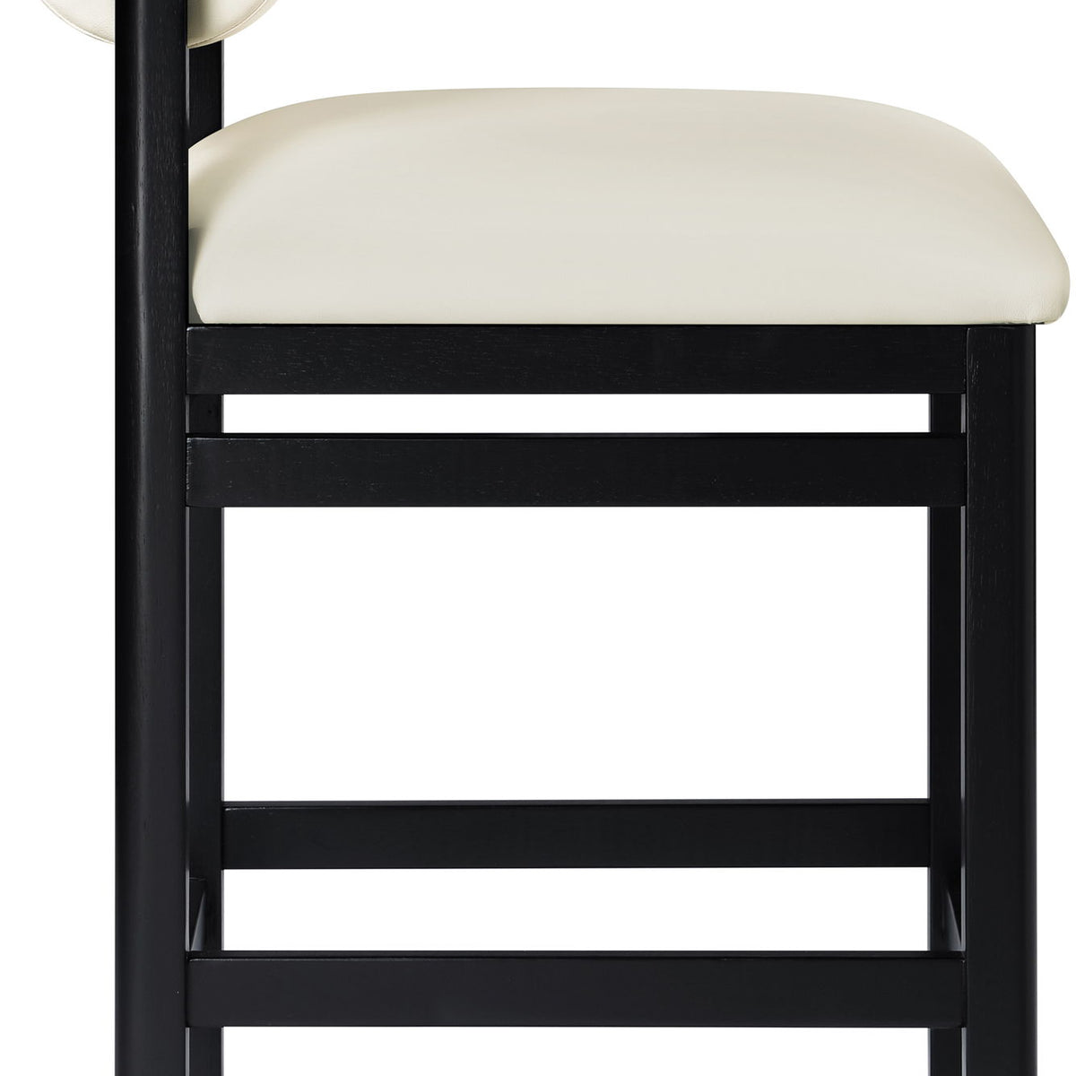 Roundhill - Faux Leather Counter Stool - Black Frame