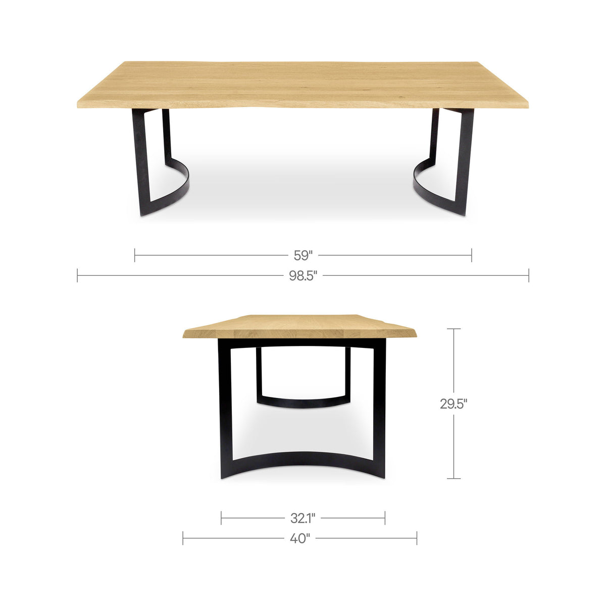 Bent - Dining Table Small - Oak / Natural
