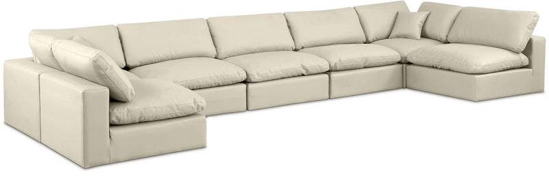 Comfy - 7 Piece Faux Leather Modular Armless Sectional