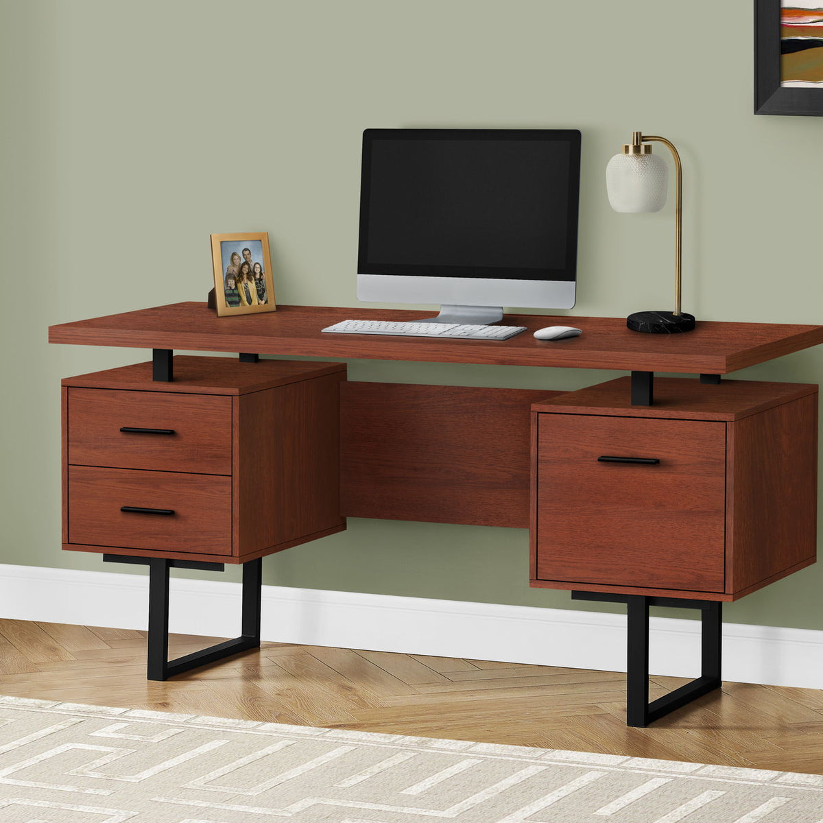 Computer Desk For Home Office, Laptop, Left, Right Set - Up, Storage Drawers, Contemporary & Modern