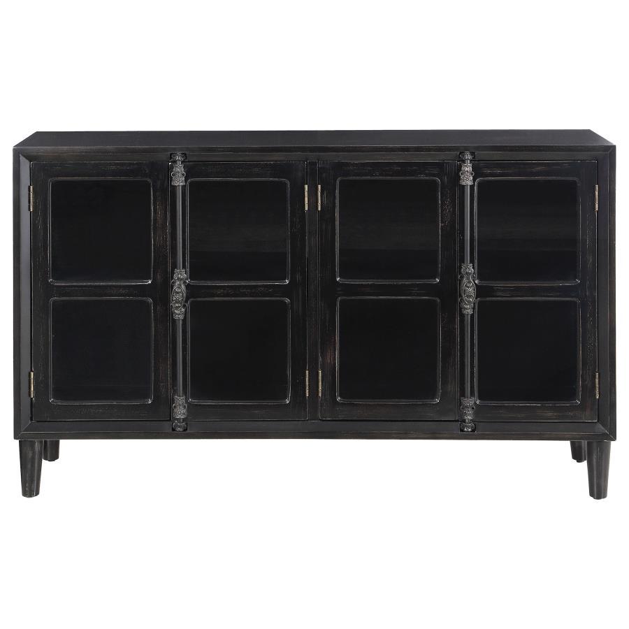 Sylvia - 4 Door Accent Cabinet - Black