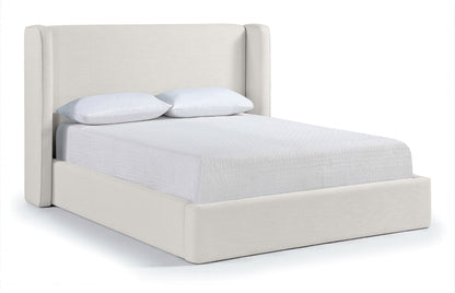 Kendall - Linen Textured Fabric Upholstered Bed - Cream
