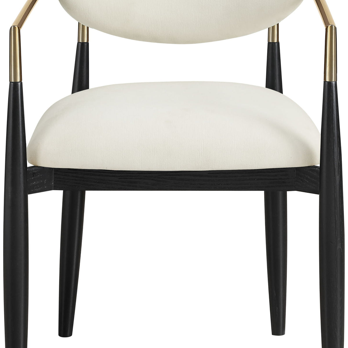 Riccio - Fabric Dining Arm Chair (Set of 2) - Black And Gold Frame