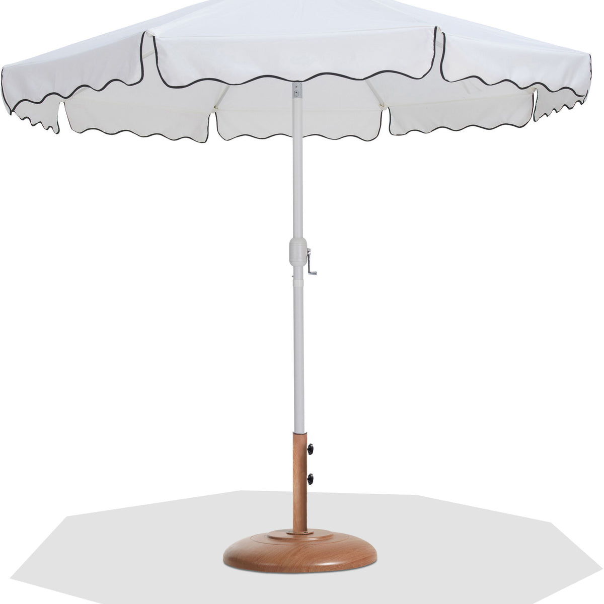 Amalfi - Patio Umbrella - Light Brown Base / White Pole