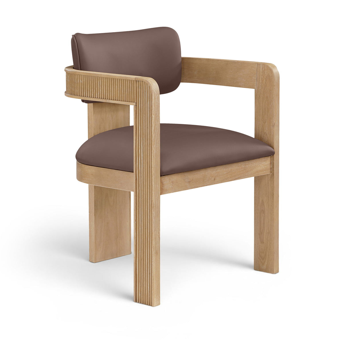 Sacha - Vegan Leather Upholstered Dining Chair With Natural Base (Set of 2)