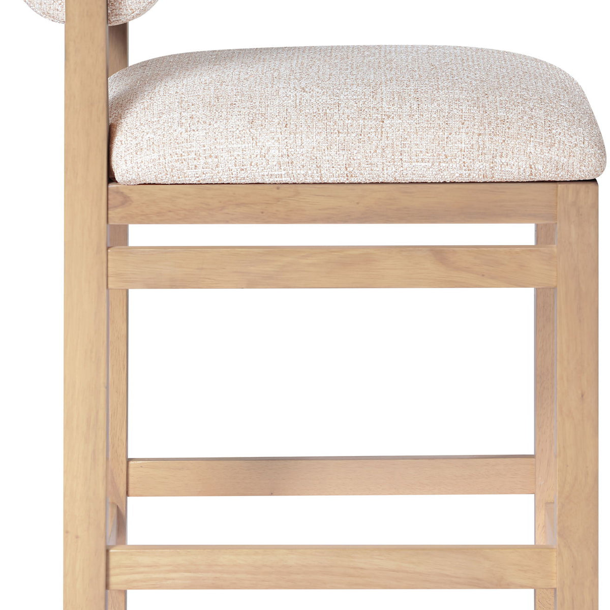 Roundhill - Fabric Counter Stool - Natural Frame