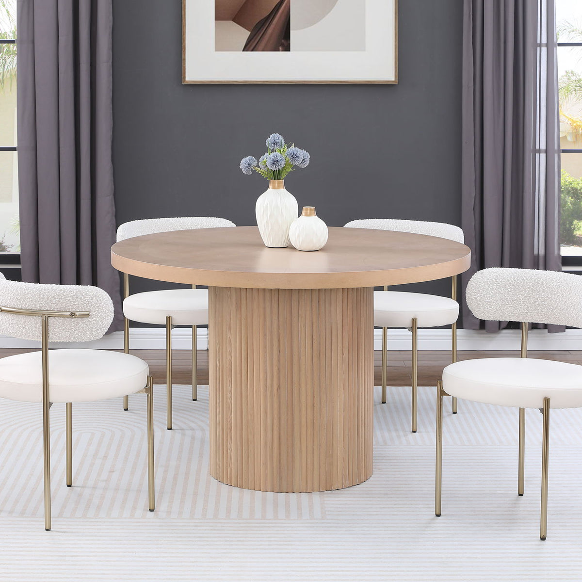 Belinda - Wood Oak Veneer Dining Table