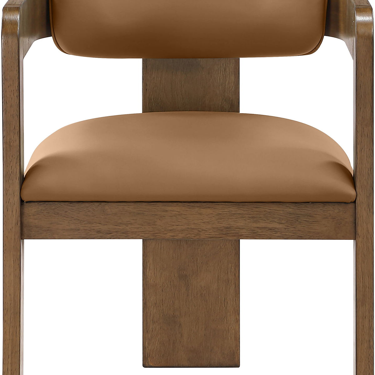 Sacha - Vegan Leather Upholstered Dining Chair With Brown Base (Set of 2)