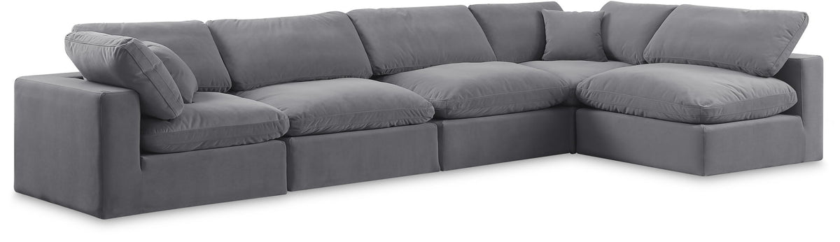 Comfy - 5 Piece Velvet Modular Sectional