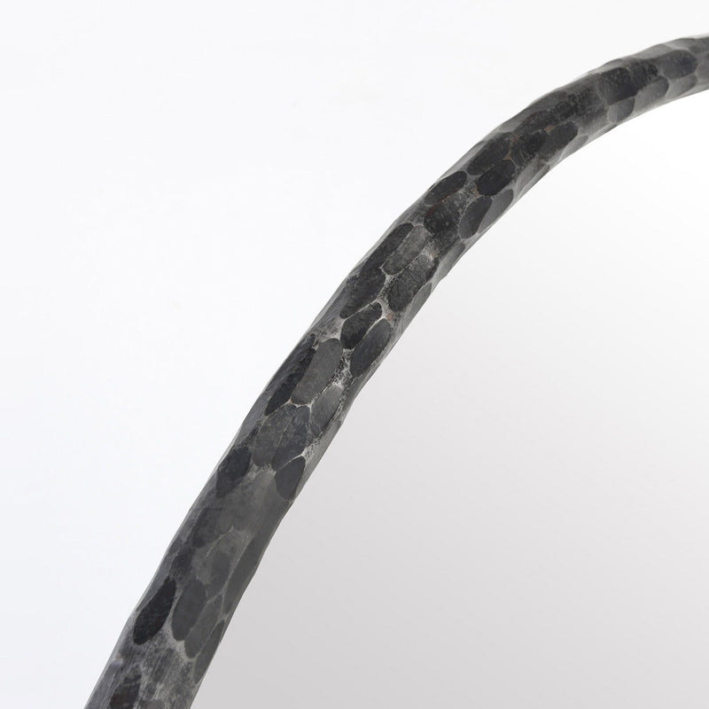 Howell - Round Mirror Hammered Metal - Black