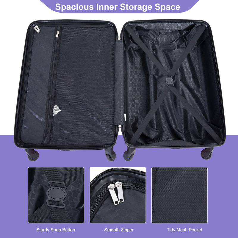 Luggage 4 Piece Lightweight Suitcase With Rotating Wheels With Tsa Lock,