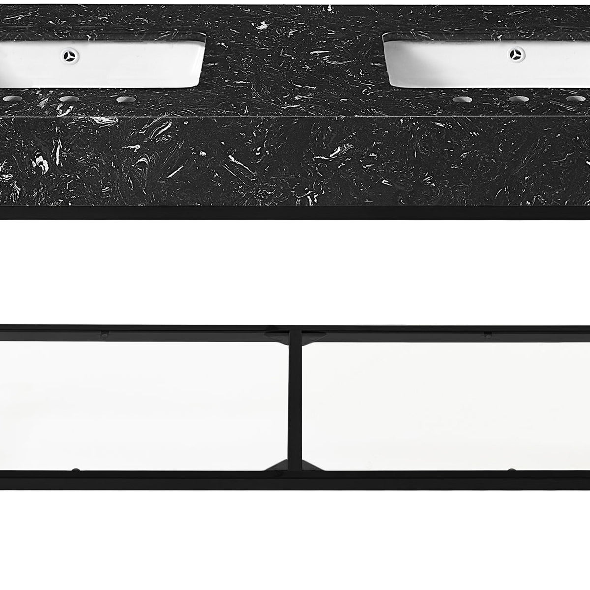 Marmo - Engineered Marble Bathroom Vanity With Black Base