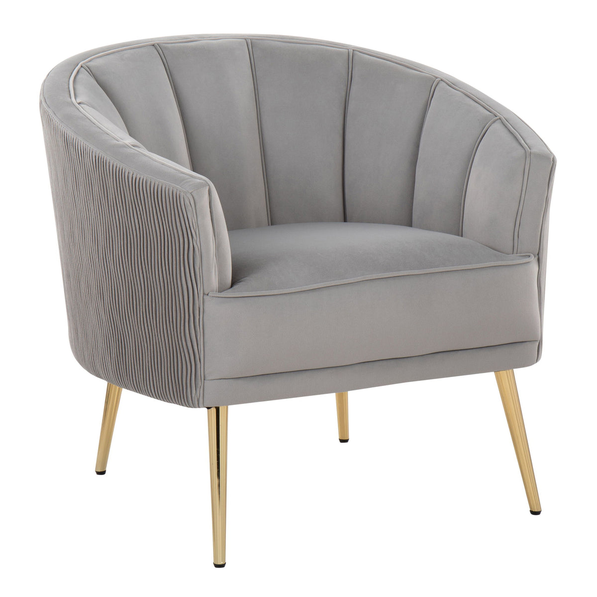Tania - Pleated Waves Contemporary / Glam Chair - Silver