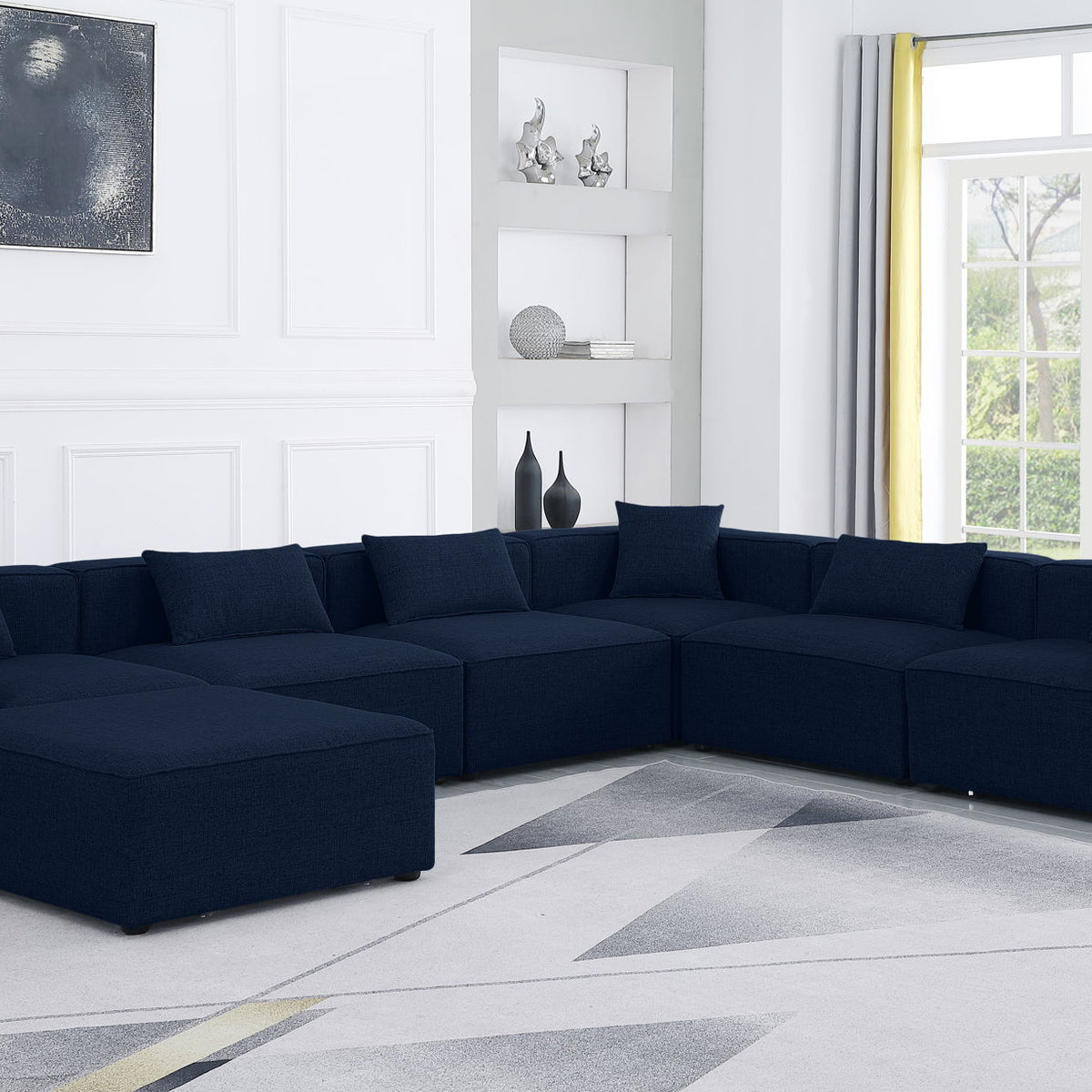 Cube - Linen 7 Piece Modular Sectional