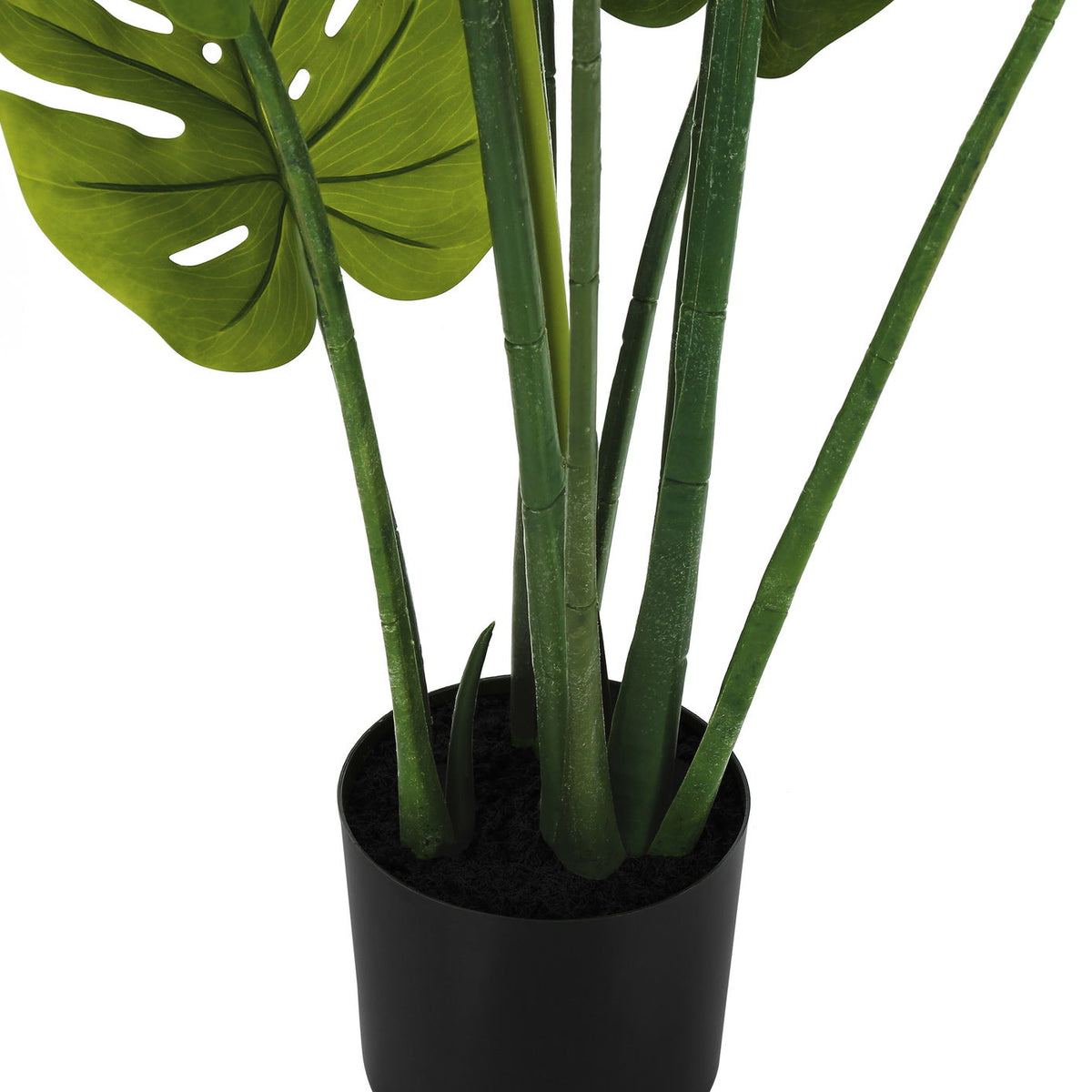 45" Tall, Artificial Plant, Monstera Tree, Indoor, Faux, Fake, Floor, Greenery, Potted, Real Touch, Decorative - Green / Black
