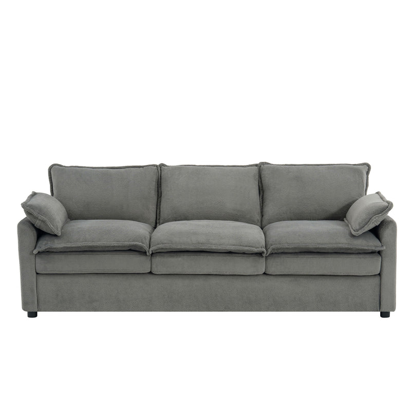 Modern 3 Seater Sofa With Side Storage Pockets For Living Room